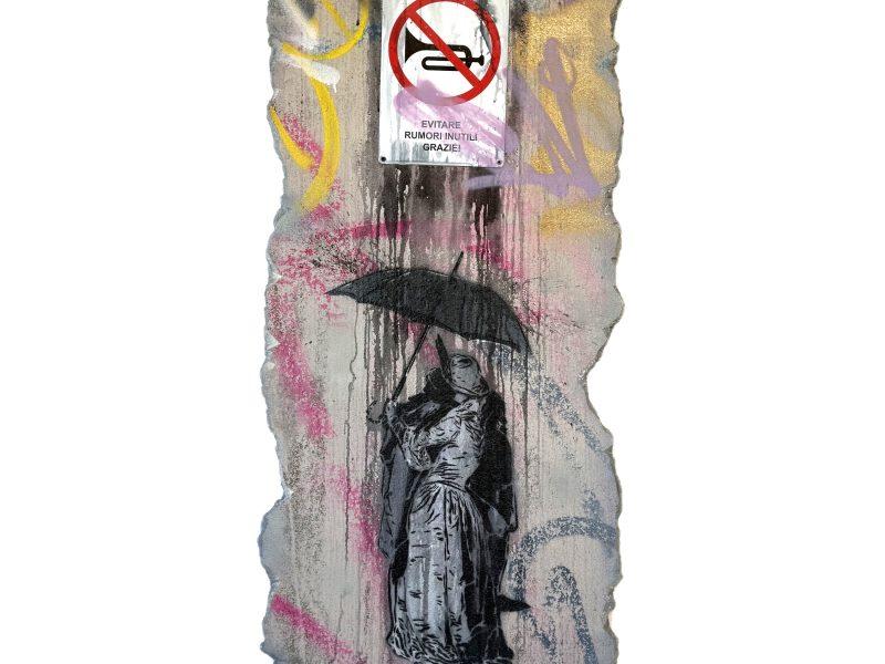 Because it’s no longer fashionable to kiss in the rain. Bacio di Hayez.