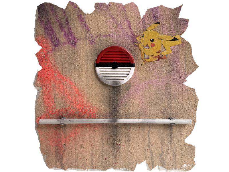 Pikachu. POKEMON. Broken Wall.