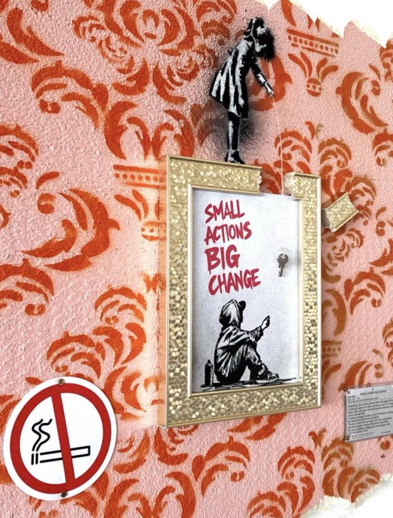 BREAKING THE FRAME
Mart Signed Italian, 1988 | 2026 | Mixed media on reclaimed wall fragment, stencil and spray paint - immagine 2